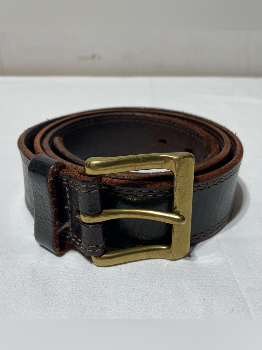 Allen Edmonds Leather Belt Men’s 41 Dark Brown Brass USA Made